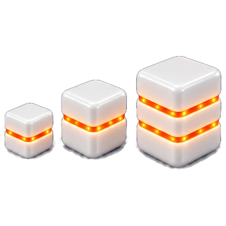 Three Saplo cubes from smallest to largest