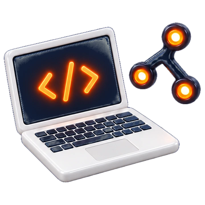 Laptop with code and a repository branch
