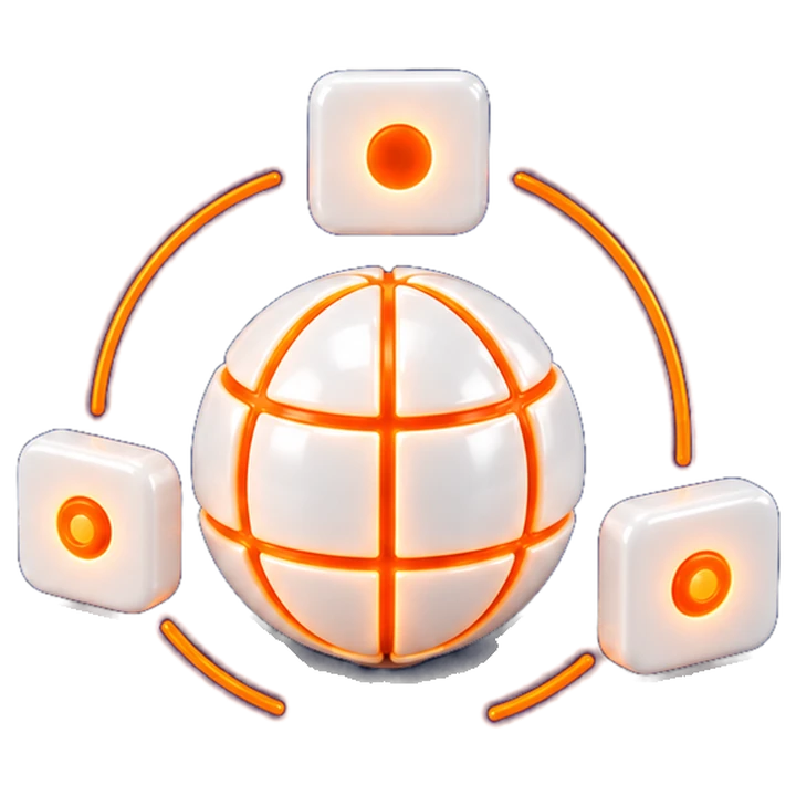 Globe surrounded by domains