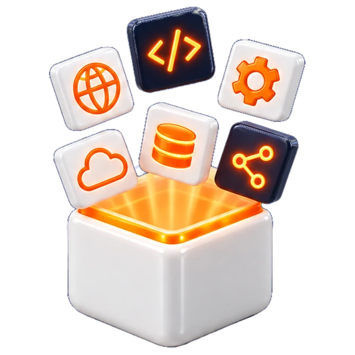 Saplo cube with app tiles coming out
